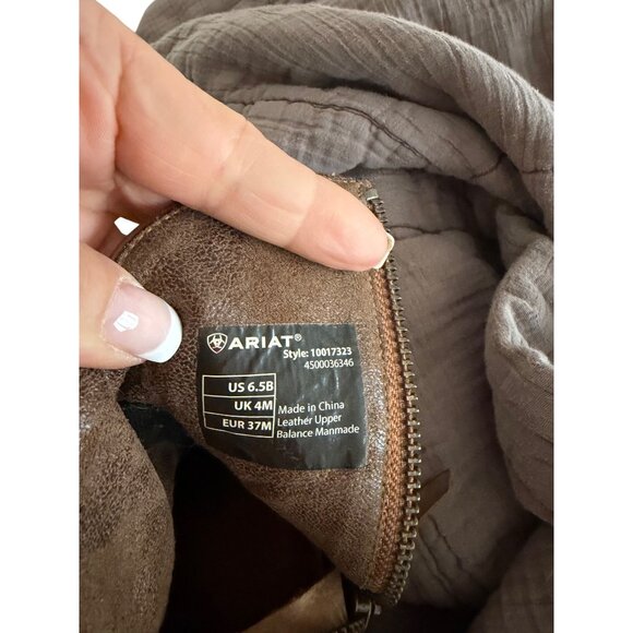 Ariat Womens Darlin Booties Size 6.5 Tan Leather Almond New West Heel Western - Picture 7 of 15